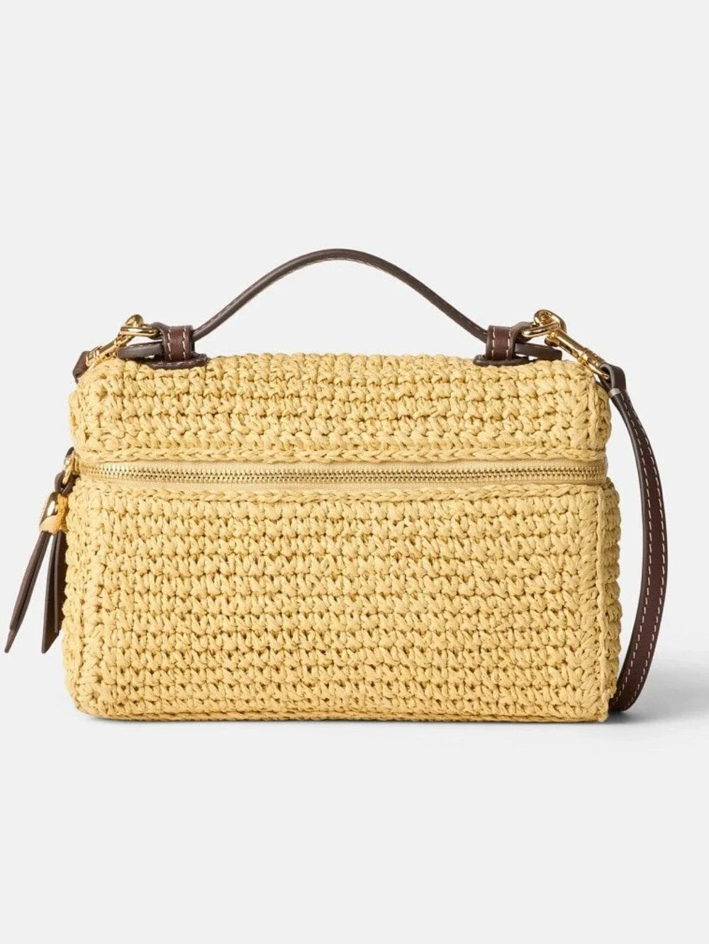 Tory Burch Romy Straw Slim Top Handle Bag